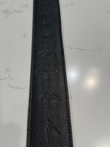 PRS Embossed Birds Leather Guitar Strap Black Italian Leather USA Made