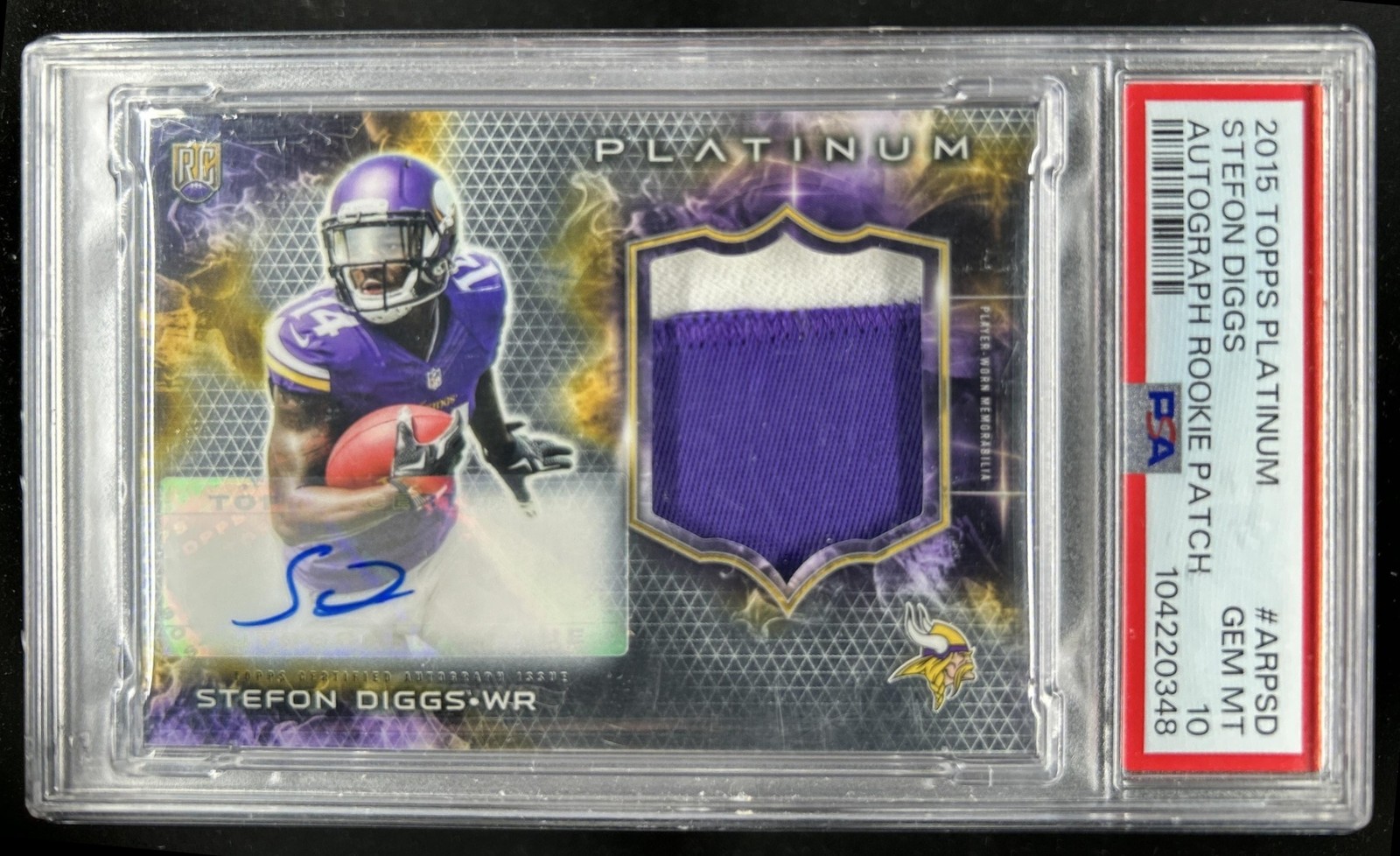 2015 Topps Platinum Stefon Diggs Auto Rookie Refractor Patches RC #ARP-SD PSA 10