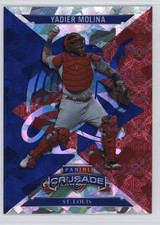 2025 Panini Crusade Crusade Blue Cracked Ice Yadier Molina #85 1pi0