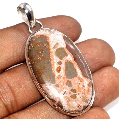 Asteroid Jasper Gemstone Handmade Pendant 2'' MJ