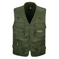 Fishing Mens Pocket Hiking Multi Vest Hunting Body Warmer Gilet Jacket Waistcoat