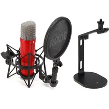 Rode NT1 Signature Series Condenser Microphone with Desk Stand - Red