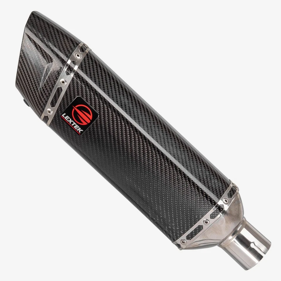 Lextek Carbon Fibre SP9C Exhaust Silencer Gloss 300mm 51mm Easy to Replace Unit - Image 2 of 4