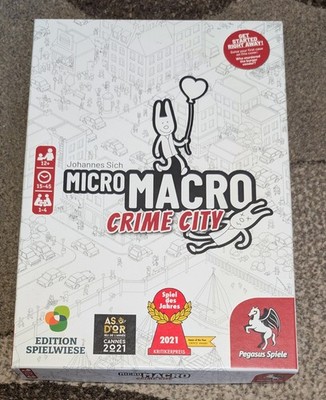 Micro Macro Crime City Brettspiel - Pegasus Spiele (2021) geöffnet, unbenutzt
