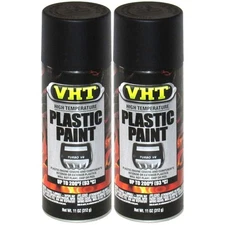 VHT Paint SP820 (2pk); Plastic Paint 11oz Aerosol Matte Black 200°F