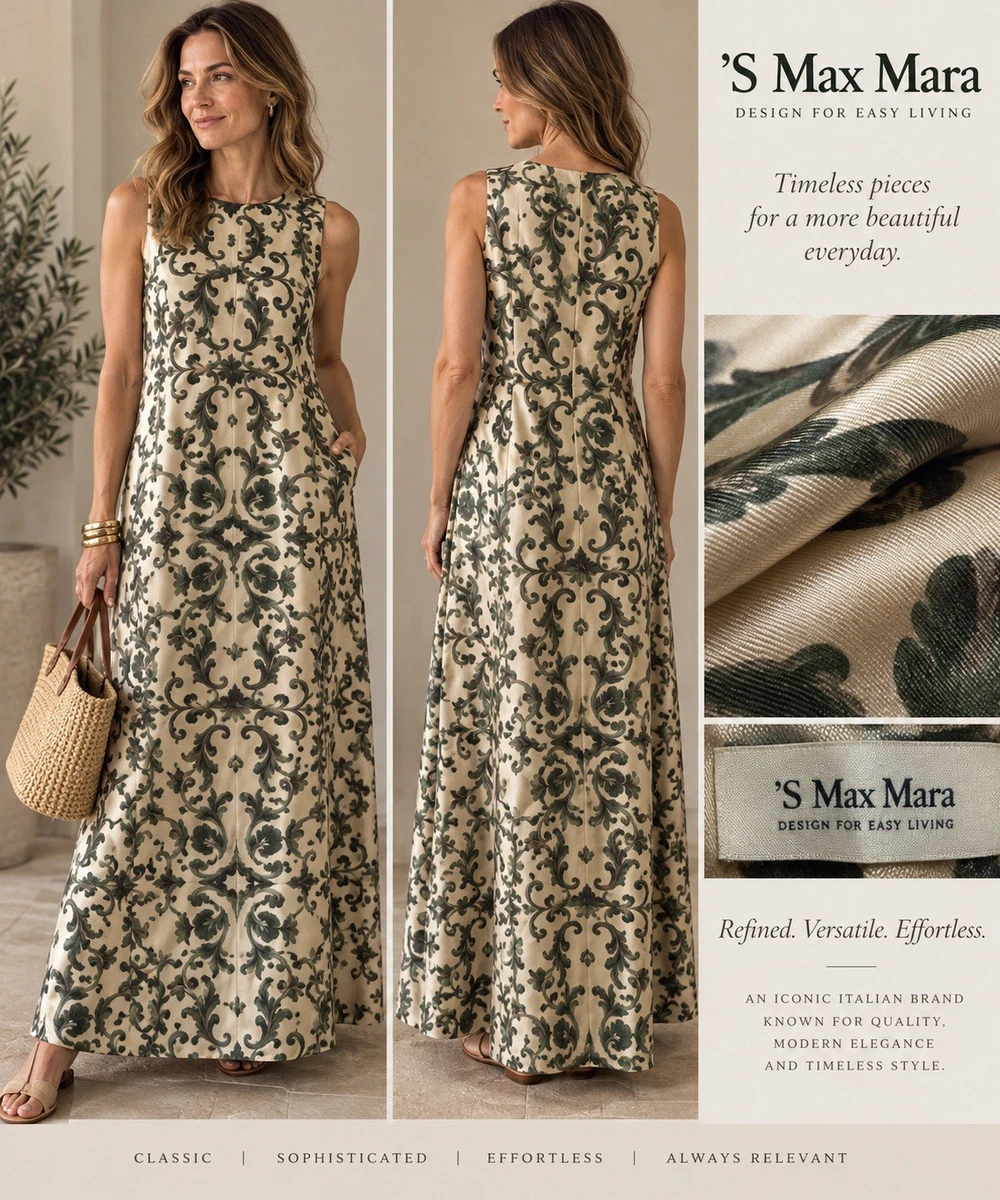 MAXMARA STUDIO　シルク　ロングドレス　マキシ丈　36　花柄　ベルト Max Mara Silk Floral Dresses for Women for sale | eBay
