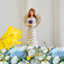 DEWLULU Remembrance Angel Figurines Sympathy Gifts for Loss of Loved One White-3