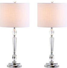 Set of 2 Victoria 27" Crystal LED Table Lamps for Bedroom  Office