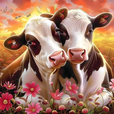 5D Diamond Painting Kits for Adults Cow, Full Drill Art Decor Gift 30x30cm