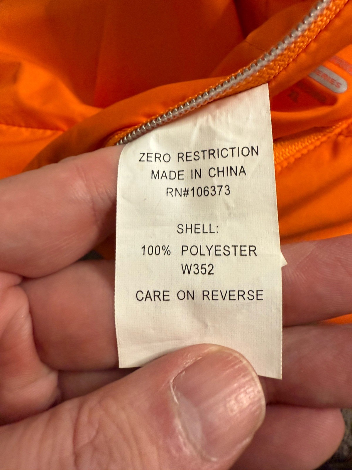 Zero Restriction Tour Series Reversible Full Zip Vest Gray Orange Men’s XL