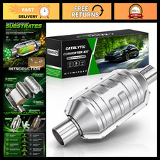 Universal 2.25 High Flow Catalytic Converter - Direct-fit O2 Port Heat Shield