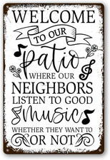 Welcome to Our Patio Sign Outdoor Metal Tin Signs Music Decor Farm Personalized