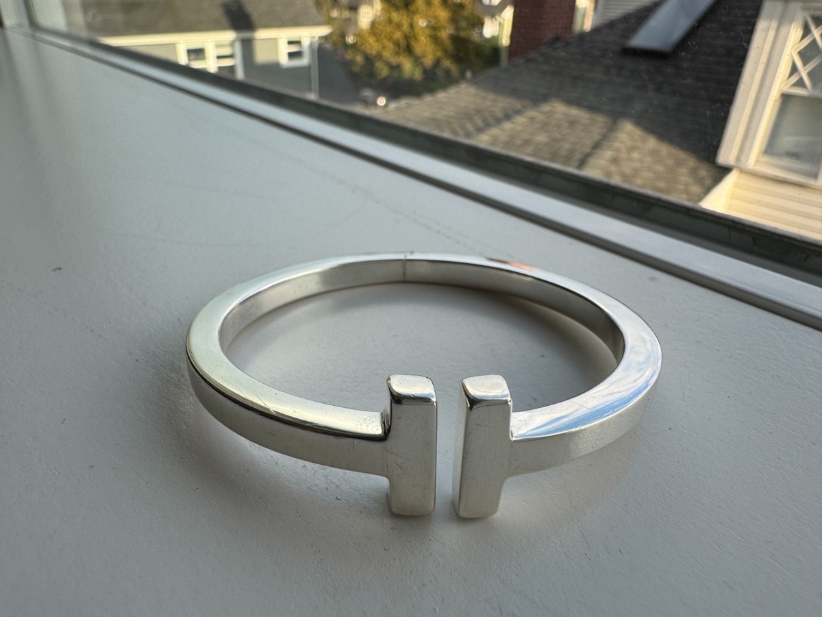 Tiffany Co T Square Bracelet in Sterling Silver (Medium size)