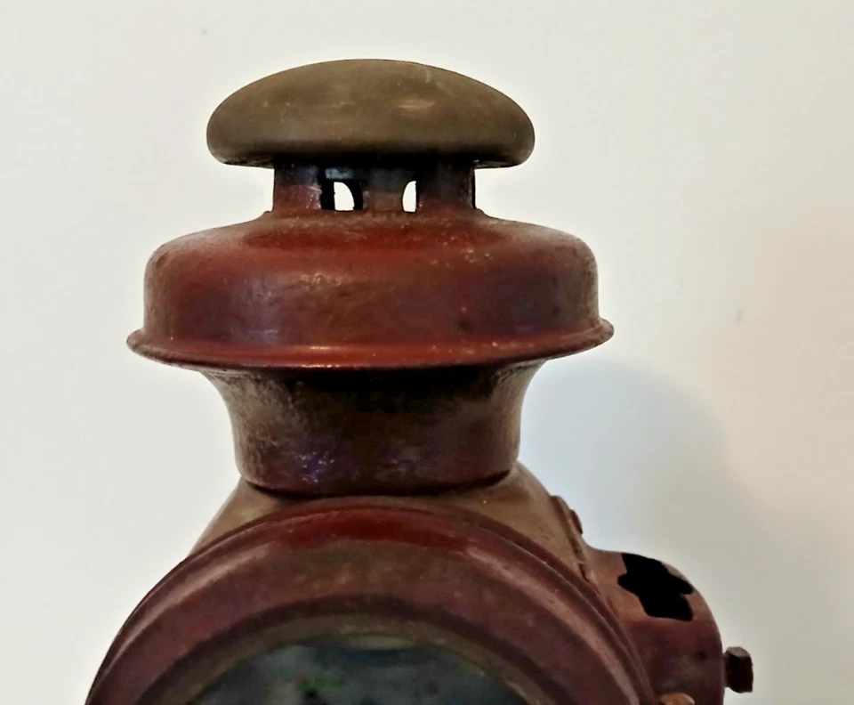 Lámpara antigua de latón para carro/automóvil de queroseno Foto 3 de 4