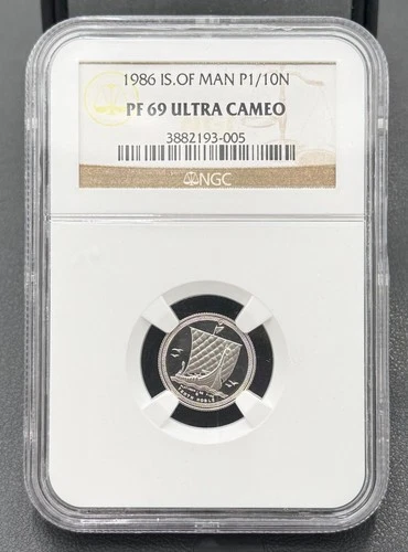 1986 1/10ozt Isle of Man Proof Platinum Noble NGC PF 69 Ultra Cameo