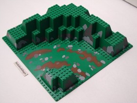 LEGO Baseplate Raised 32x32 Canyon w/ Brown Dirt & Gray Rocks 6024px4 RARE 6079