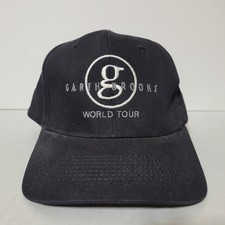 Vintage 90s Garth Brooks World Tour SnapBack Hat Cap Black Country Music Western