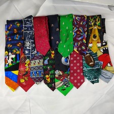 Novelty Tie Lot 15 CT Disney Mickey Pooh Taz Looney Tunes Christmas Mr Peabody