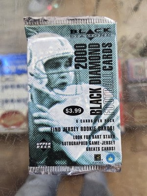 2000 Upper Deck Black Diamond Football New Sealed Pack Tom Brady Rookie