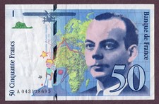 Billete FRANCIA 50 FRANCOS 1997 Estado III VF BB S/N A043128695 P. 157Ad