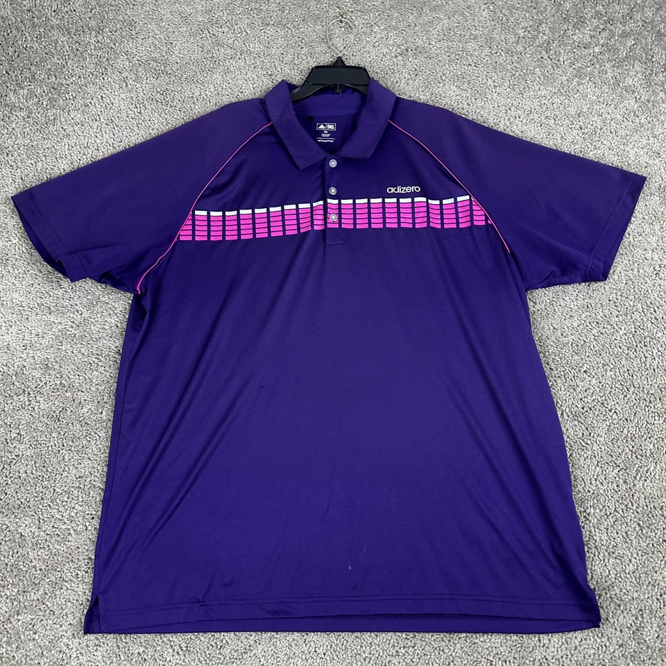 Polo de golf Adidas para hombre 2XL púrpura rosa AdiZero ligero polo de golf Foto 2 de 4