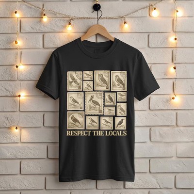 Respect The Locals Bird Vintage Nature Comfort Tee Wildlife