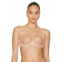 Agent Provocateur 36C Nude Sheer Underwire Bra Blush Mesh Luxury Lingerie