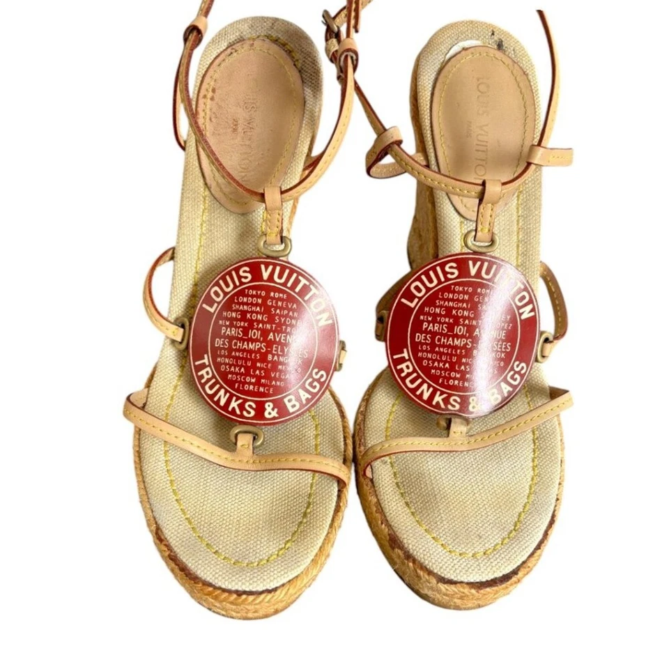 Y2K SANDALIAS CUÑA ALPARGATA GRUESA COLECCIÓN CRUCERO LOUIS VUITTON RARAS 8/38 Foto 3 de 4