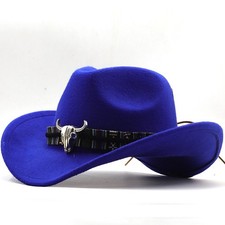 Western Cowboy, Cowgirl Hat, Multicolor Bull Strap, Men Women, One Size