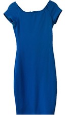 Bisou Bisou Blue Bodycon Dress Womens 4 Glam Modern Sleek Cocktail Party Career