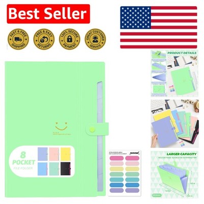 Elegant Accordion File Organizer   8 Pockets for Efficient Document Storage