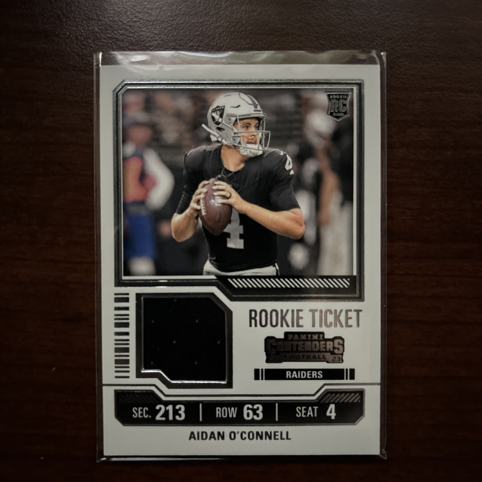 2023 Panini Contenders Aidan O’Connell Rookie Ticket Patch