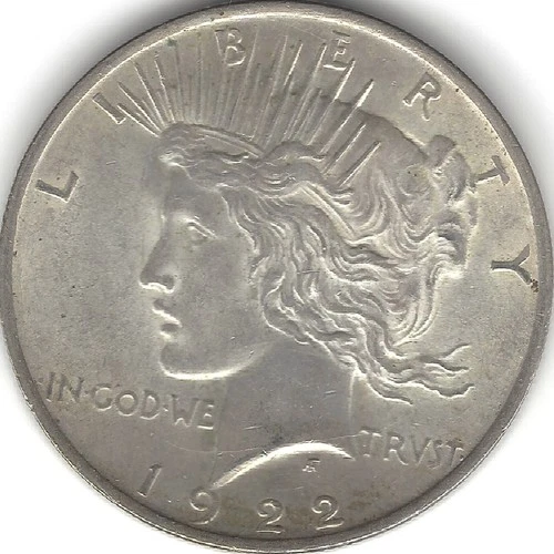 1922-P, Peace Dollar, 90% Silver $1 coin  (U.S. Coins, Money, Collectibles) c