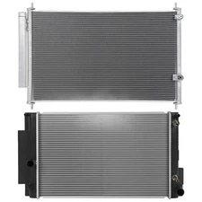 Aluminum Radiator & AC Condenser Cooling Kit For 2008-15 Scion xB 2.4L 2362CC l4