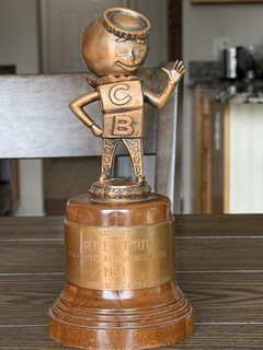 Citizens Bank Employee Perfect Attendance Award Statue “Mr. C.B.” Flint MI