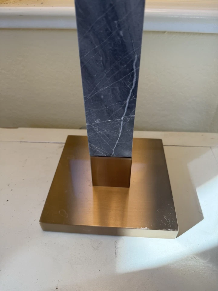 Tall Marble And Metal Guvner lamp 39” X 12 “ - Image 4 of 4