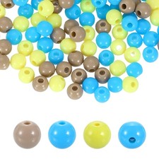 200pcs Light Blue Acrylic Round Beads 6mm Plastic Resin Loose Bead