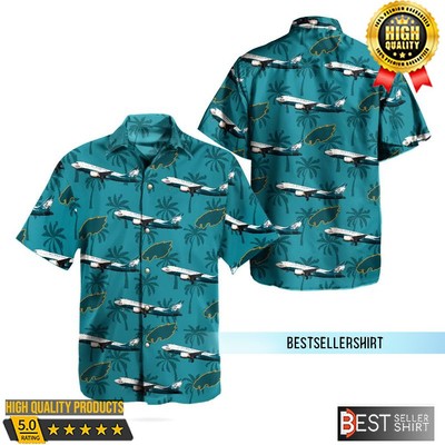 Us Airways Airbus A319 112 Philadelphia Eagles Livery Aircraft Hawaiian Shirt F