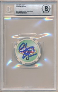 CHEVY CHASE SIGNED AUTOGRAPH LAS VEGAS POKER CHIP BGS AUTHENTIC AUTO BAS SP