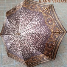 GIANNI VERSACE Umbrella Medusa Baroque Print Rare Gold Black Multicolor Vintage