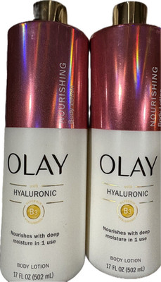 Olay Hyaluronic Body Lotion 17 fl oz x2 Hyaluronic Acid + Vitamin B3 Moisturizer