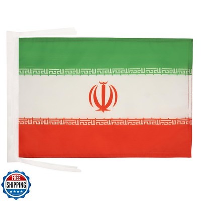 Iran Flag 18'' x 12'' cords - Iranian - Persian SMALL flags 30 x 45cm - Banne
