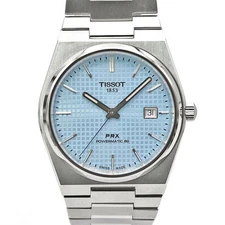 Tissot PRX PowerMatic 80 Automatic Watch Mens 40mm 100m Blue wrist 19cm
