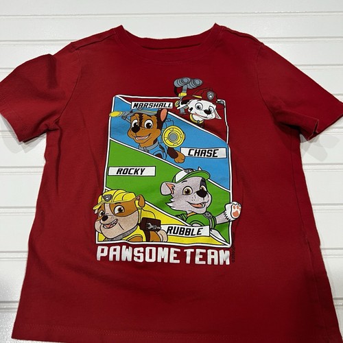 Old Navy Boy’s Super Hero Short Sleeve Graphic Shirt Size 5T Red Paw Patrol - Picture 5 of 7