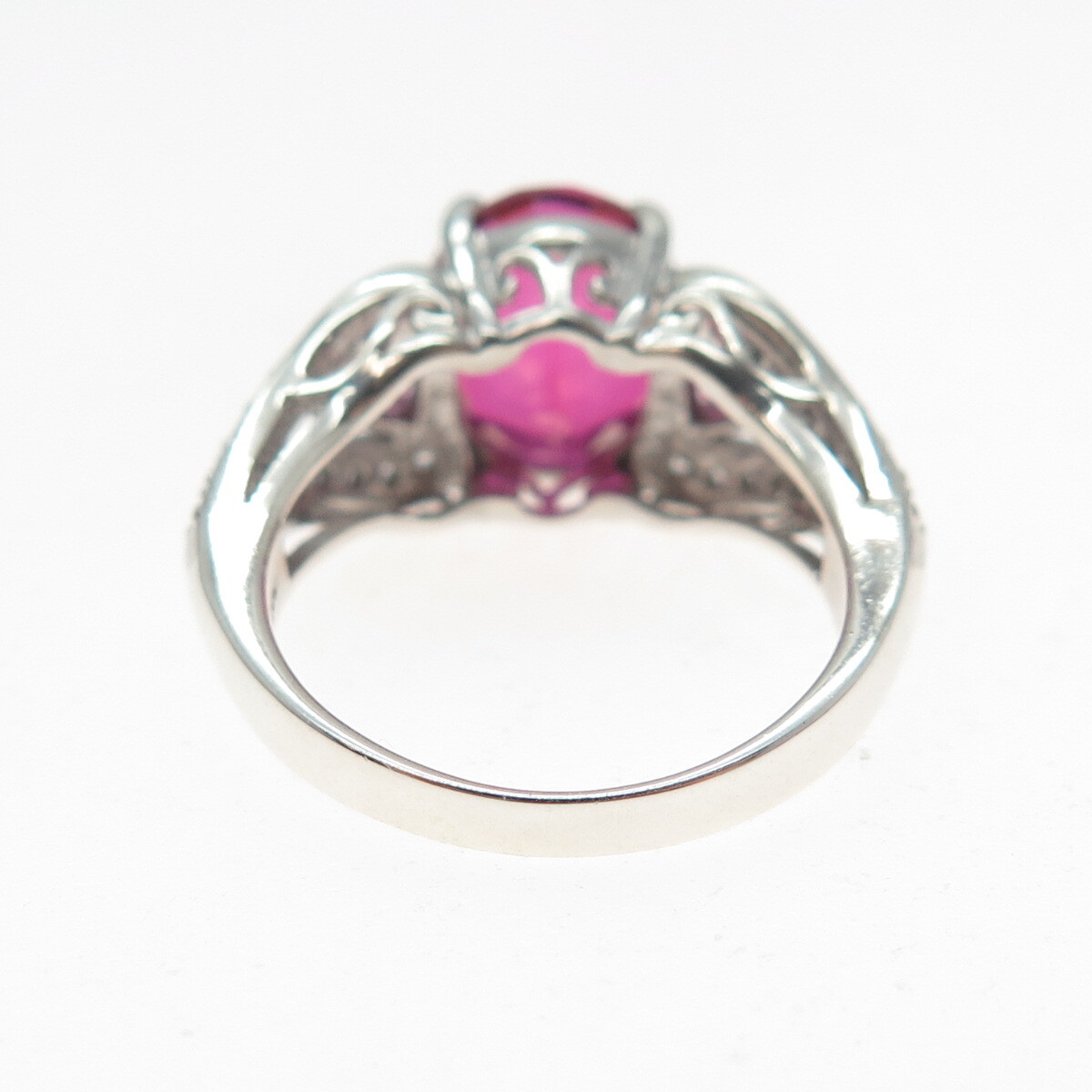 925 Sterling Silver Lab-Created Ruby Real White T… - image 5