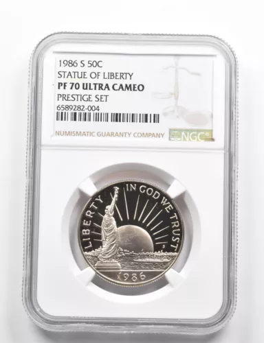PF70 UCAM 1986-S Statue Of Liberty Commem. Half Dollar Prestige Set NGC *9841