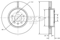 Tomex Brakes 2X Bremsscheibe Vorne Ø276 Mm BelüFtet FüR Opel Astra J P10 2.0