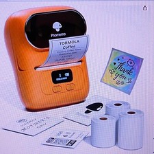 Phomemo M110 Series Mini Portable Bluetooth Thermal Label Printer. Orange Color.