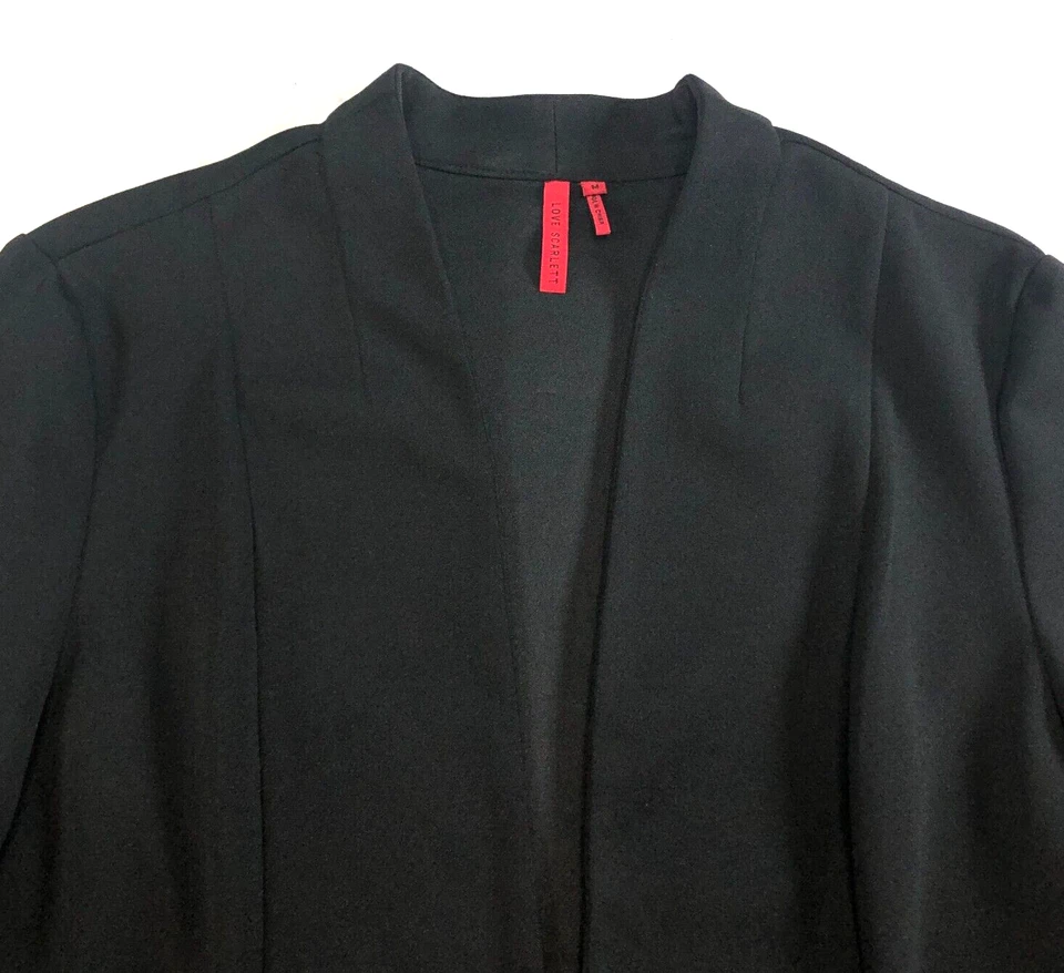 Blazer Love Scarlett para mujer talla M negro elástico frente abierto mangas 3/4 Foto 2 de 4