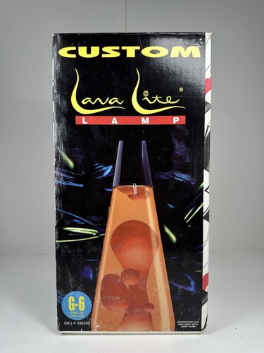 Vintage 1990 Lava Lite Lamp Light Orange w Box MISSING BASE FREE SHIPPING